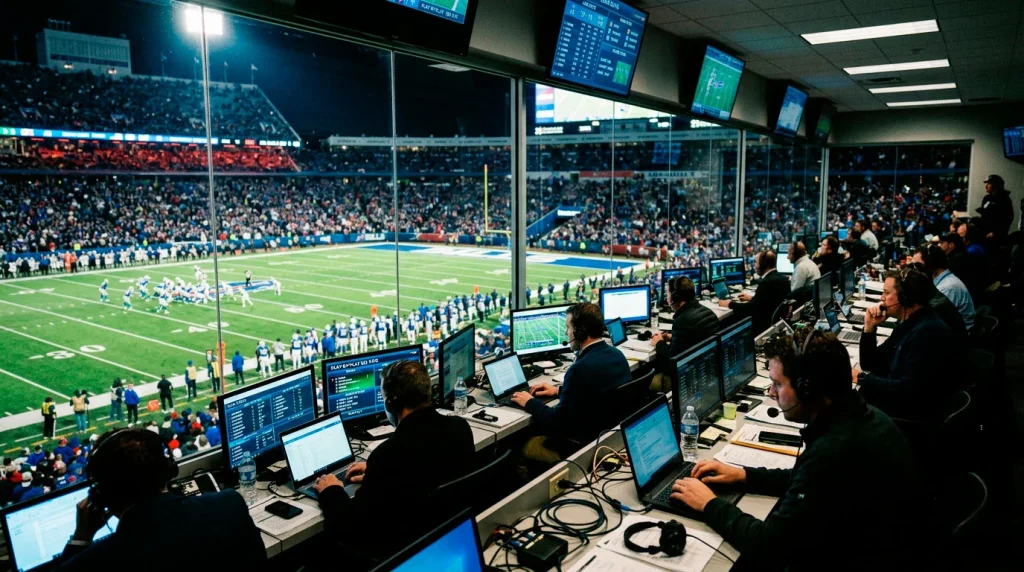 Data feed infrastructure connecting NFL live game data to UK sportsbook odds engines
