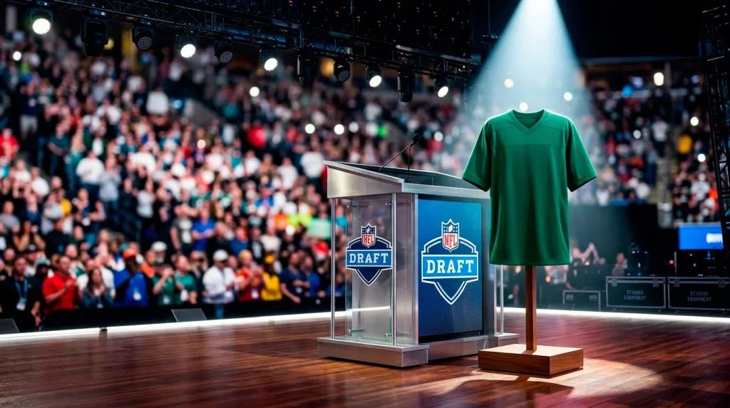 NFL Draft stage with first overall pick odds displayed for UK sportsbook markets