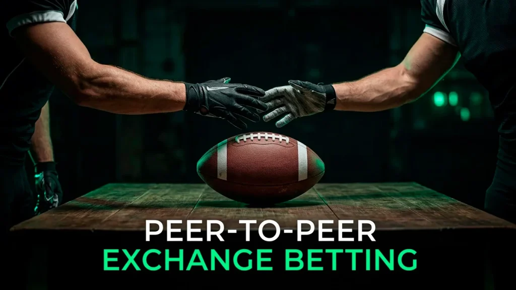 Betting exchange interface showing back and lay odds on an NFL game with matched amounts